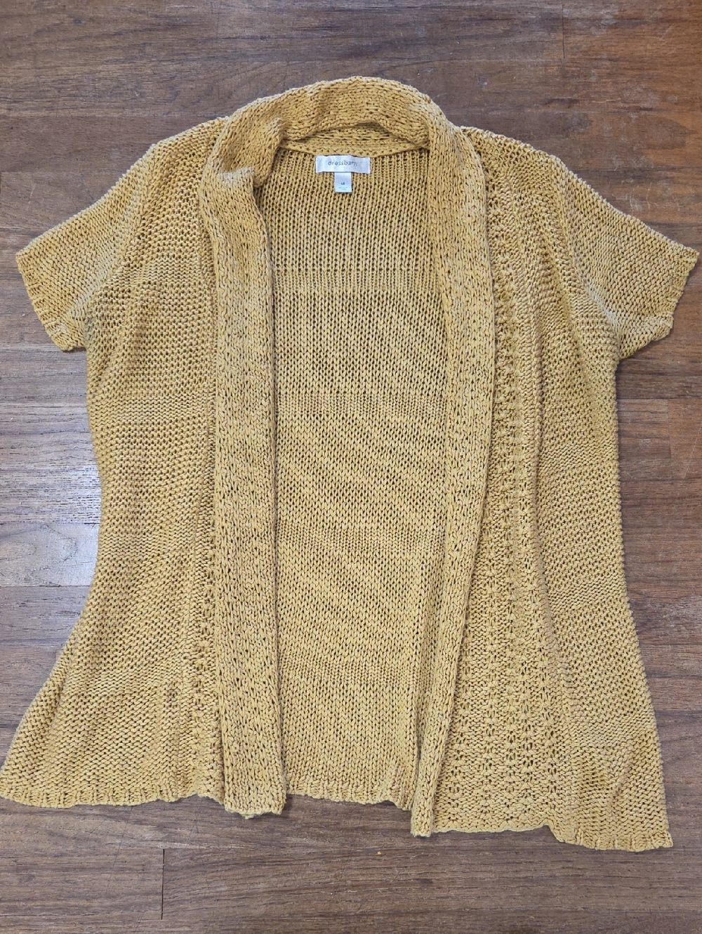 🔵3/$13 Dress Barn Short-Sleeve Open Knit Cardigan